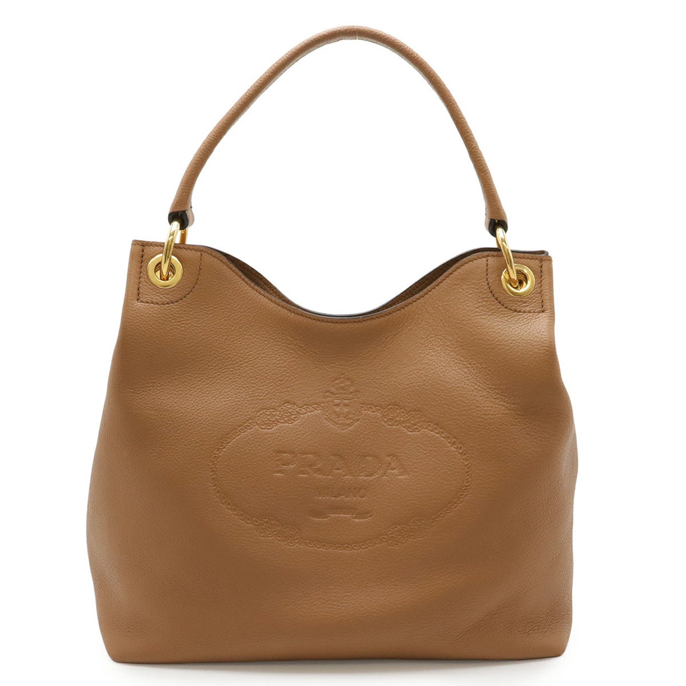 Prada shoulder bag Hobo leather Camel Brown